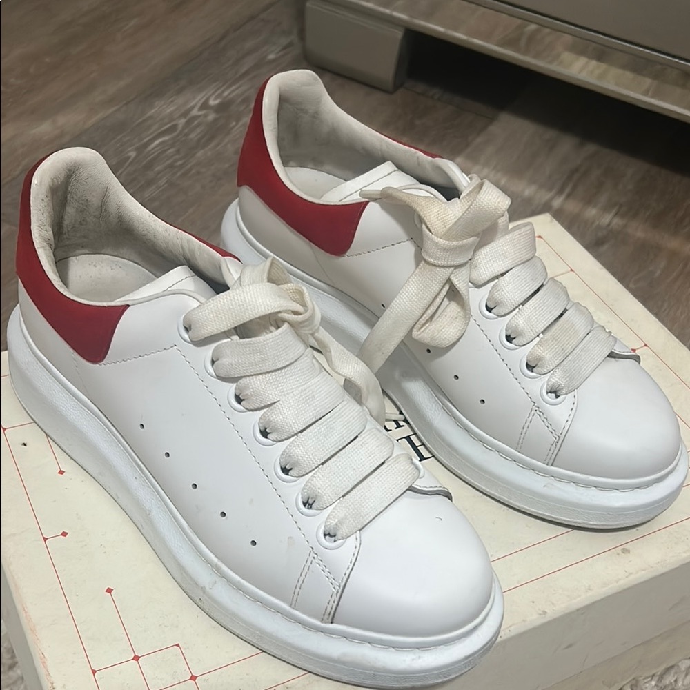 Alexander McQueen White and Red Sneakers